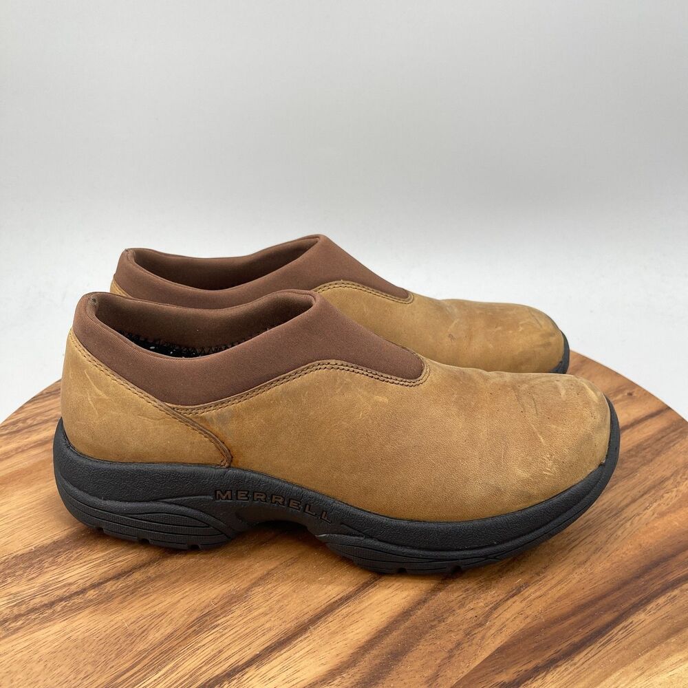Merrell Performance Shoes Mens Size 9.5 Primo Moc Deer Tan Trail Hiking Slip On